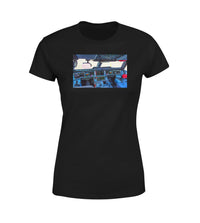 Thumbnail for Airbus A350 Cockpit Designed Women T-Shirts