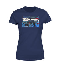 Thumbnail for Airbus A350 Cockpit Designed Women T-Shirts