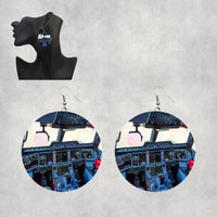 Thumbnail for Airbus A350 Cockpit Designed Wooden Drop Earrings