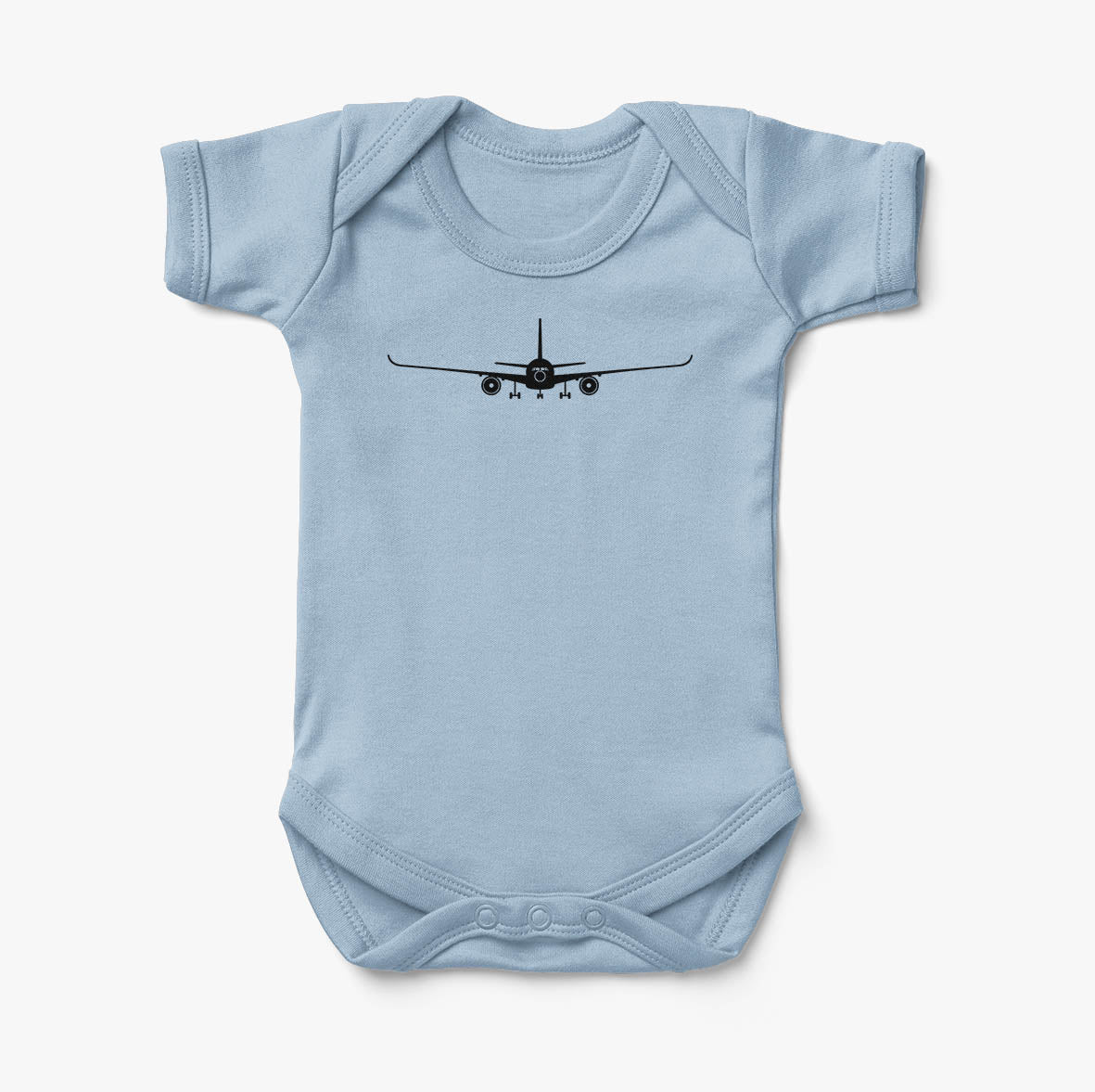 Airbus A350 Silhouette Designed Baby Bodysuits