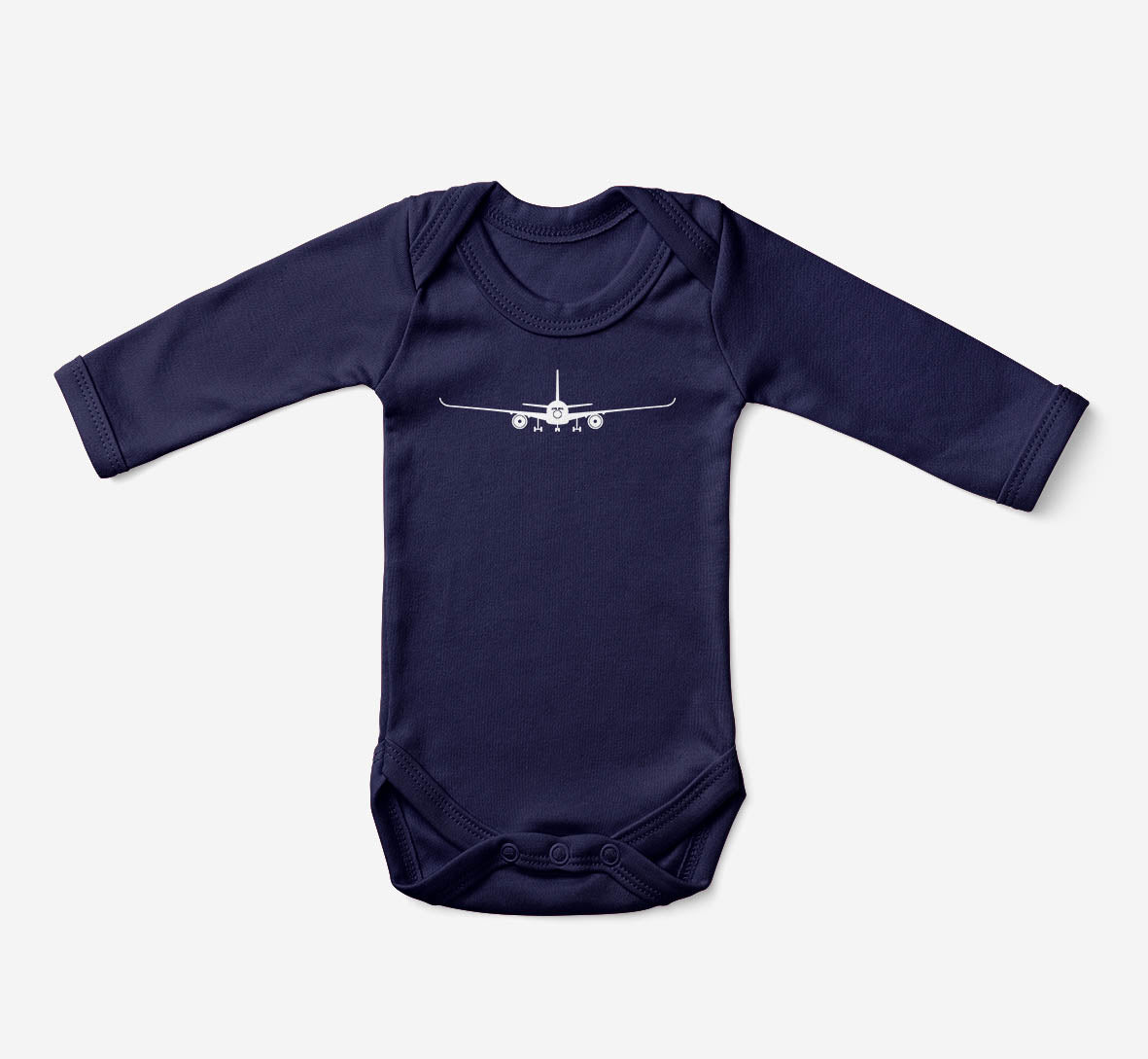 Airbus A350 Silhouette Designed Baby Bodysuits