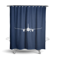 Thumbnail for Airbus A350 Silhouette Designed Shower Curtains