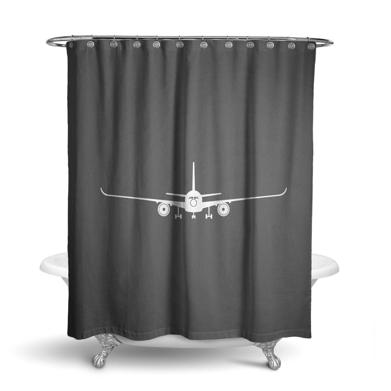 Airbus A350 Silhouette Designed Shower Curtains