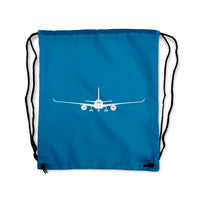 Thumbnail for Airbus A350 Silhouette Designed Drawstring Bags