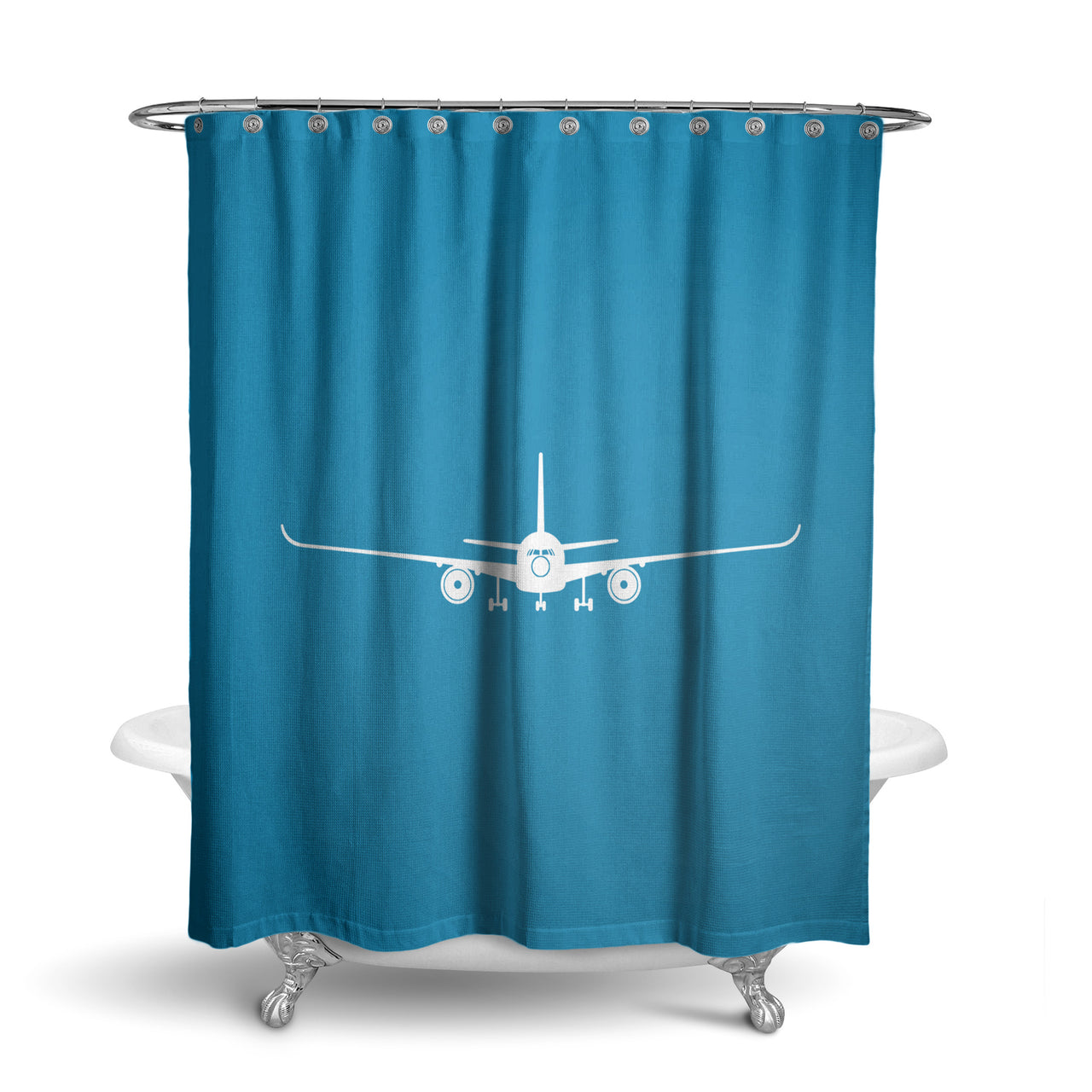 Airbus A350 Silhouette Designed Shower Curtains