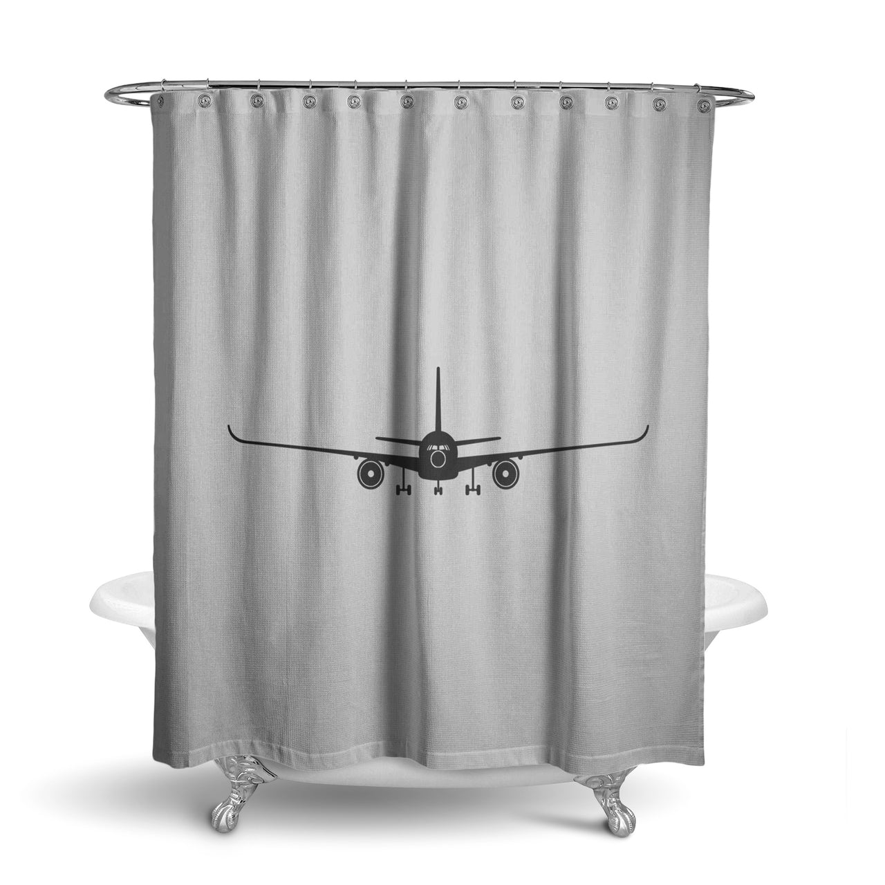 Airbus A350 Silhouette Designed Shower Curtains