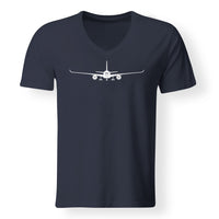 Thumbnail for Airbus A350 Silhouette Designed V-Neck T-Shirts