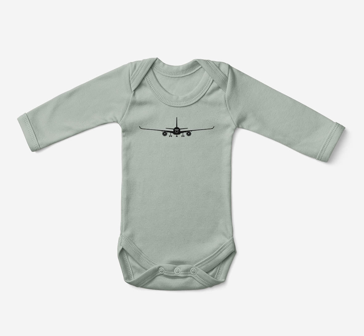 Airbus A350 Silhouette Designed Baby Bodysuits