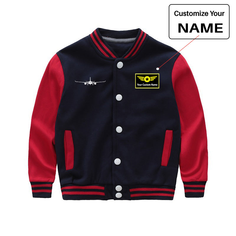 Airbus A350 Silhouette Designed "CHILDREN" Baseball Jackets