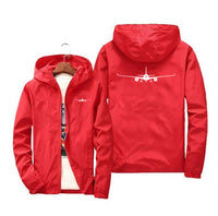 Thumbnail for Airbus A350 Silhouette Designed Windbreaker Jackets