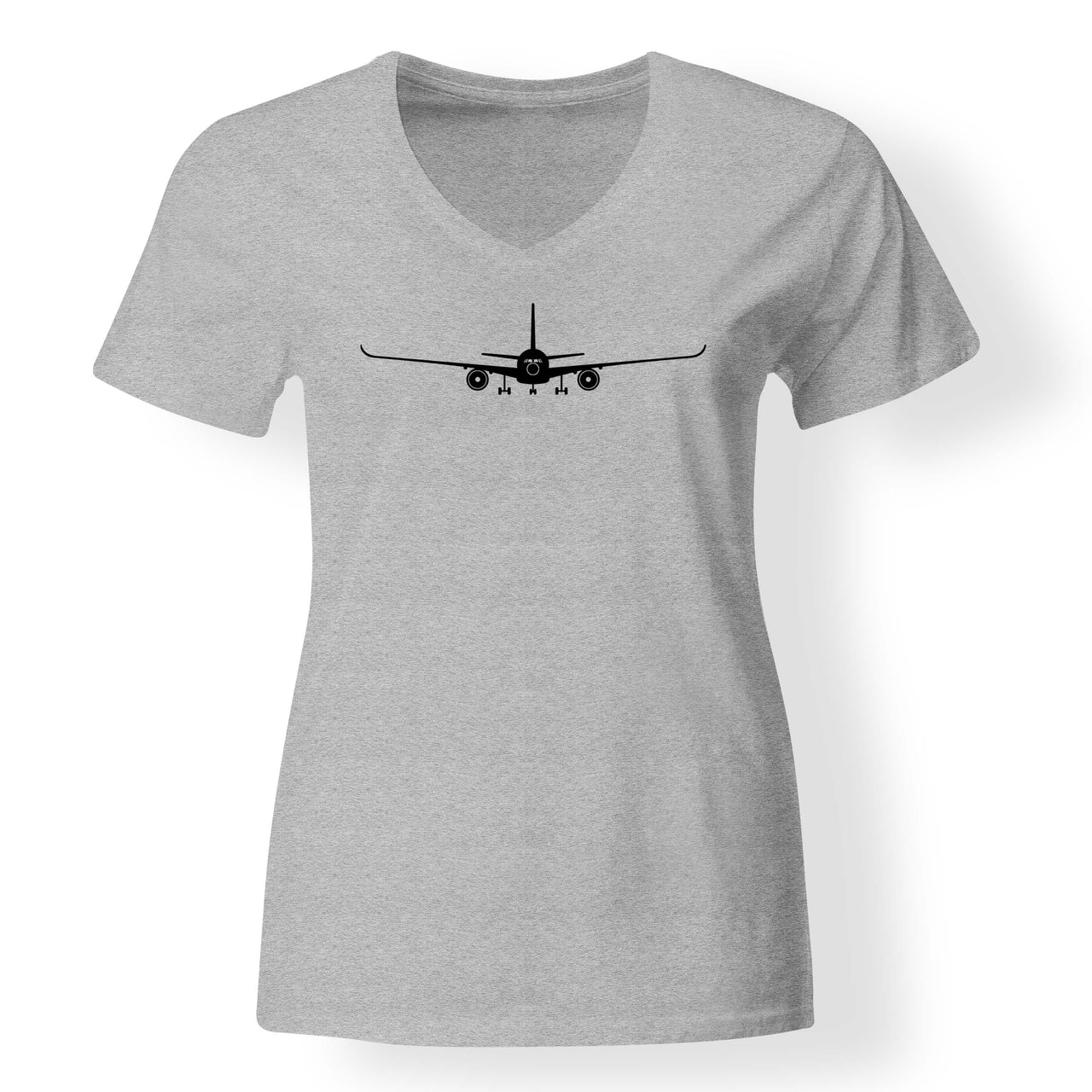 Airbus A350 Silhouette Designed V-Neck T-Shirts