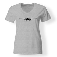 Thumbnail for Airbus A350 Silhouette Designed V-Neck T-Shirts
