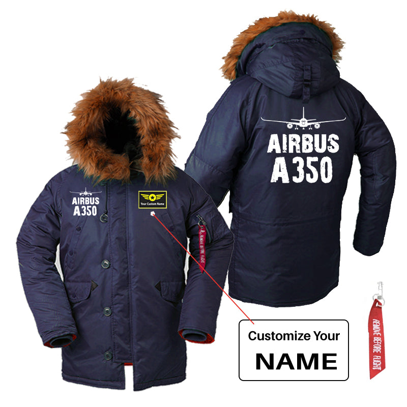 Airbus A350 & Plane Designed Parka Bomber Jackets