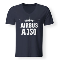 Thumbnail for Airbus A350 & Plane Designed V-Neck T-Shirts