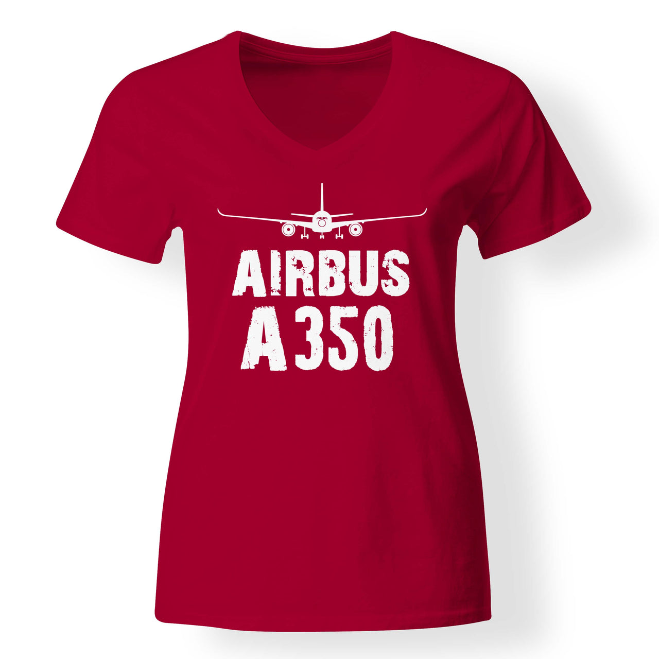 Airbus A350 & Plane Designed V-Neck T-Shirts