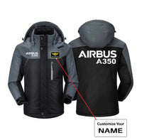 Thumbnail for Airbus A350 & Text Designed Thick Winter Jackets