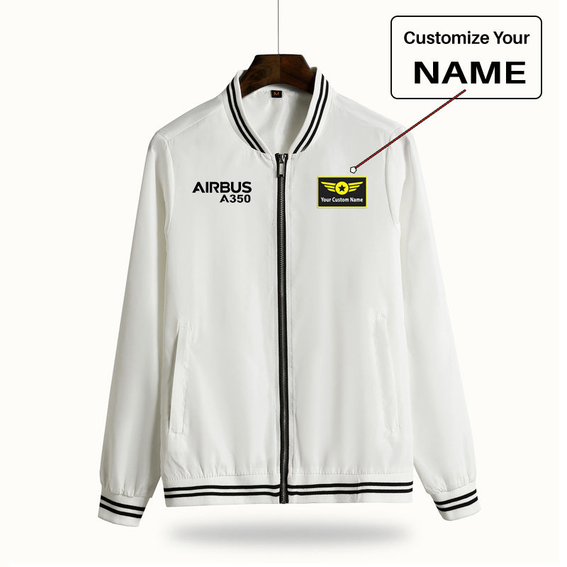 Airbus A350 & Text Designed Thin Spring Jackets