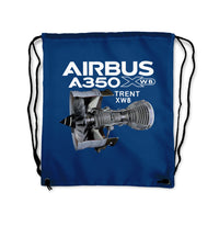 Thumbnail for Airbus A350 & Trent Wxb Engine Designed Drawstring Bags