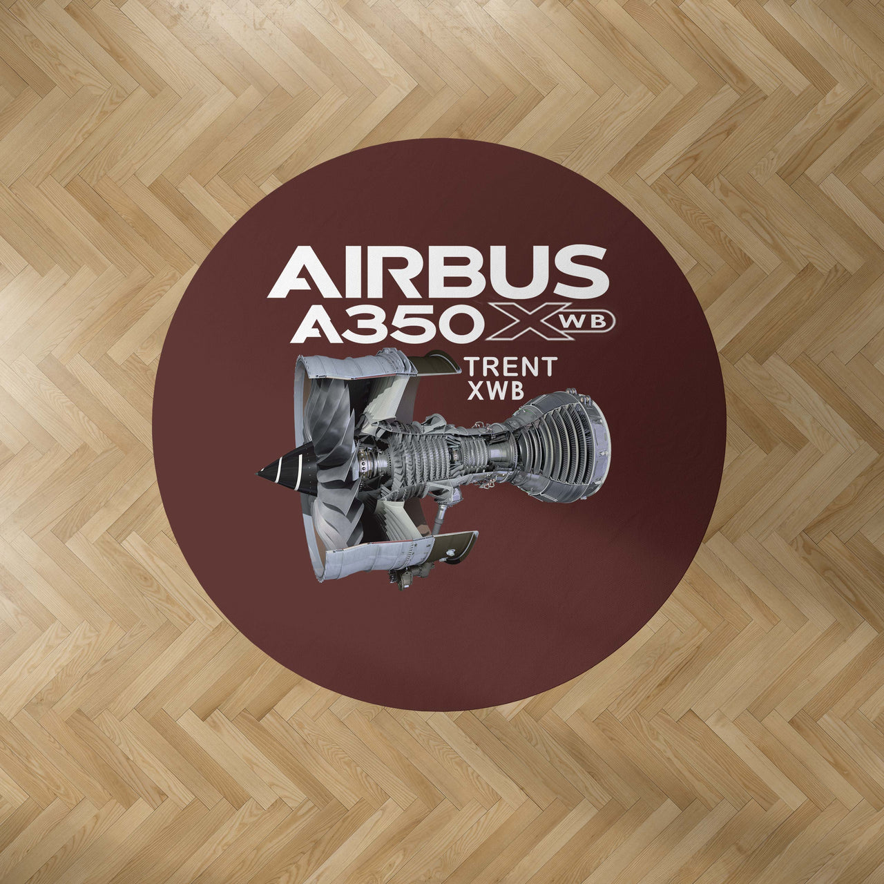 Airbus A350 & Trent Wxb Engine 7000 Designed Carpet & Floor Mats (Round)