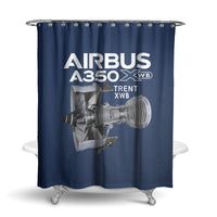 Thumbnail for Airbus A350 & Trent Wxb Engine Designed Shower Curtains
