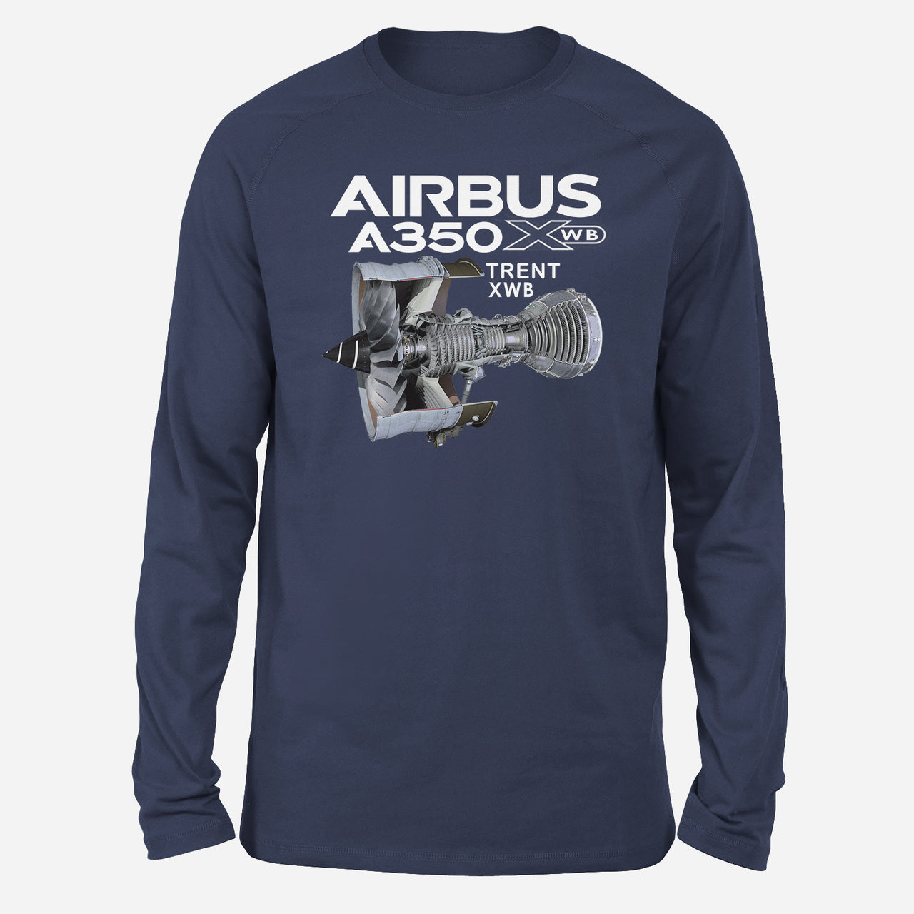 Airbus A350 & Trent Wxb Engine Designed Long-Sleeve T-Shirts