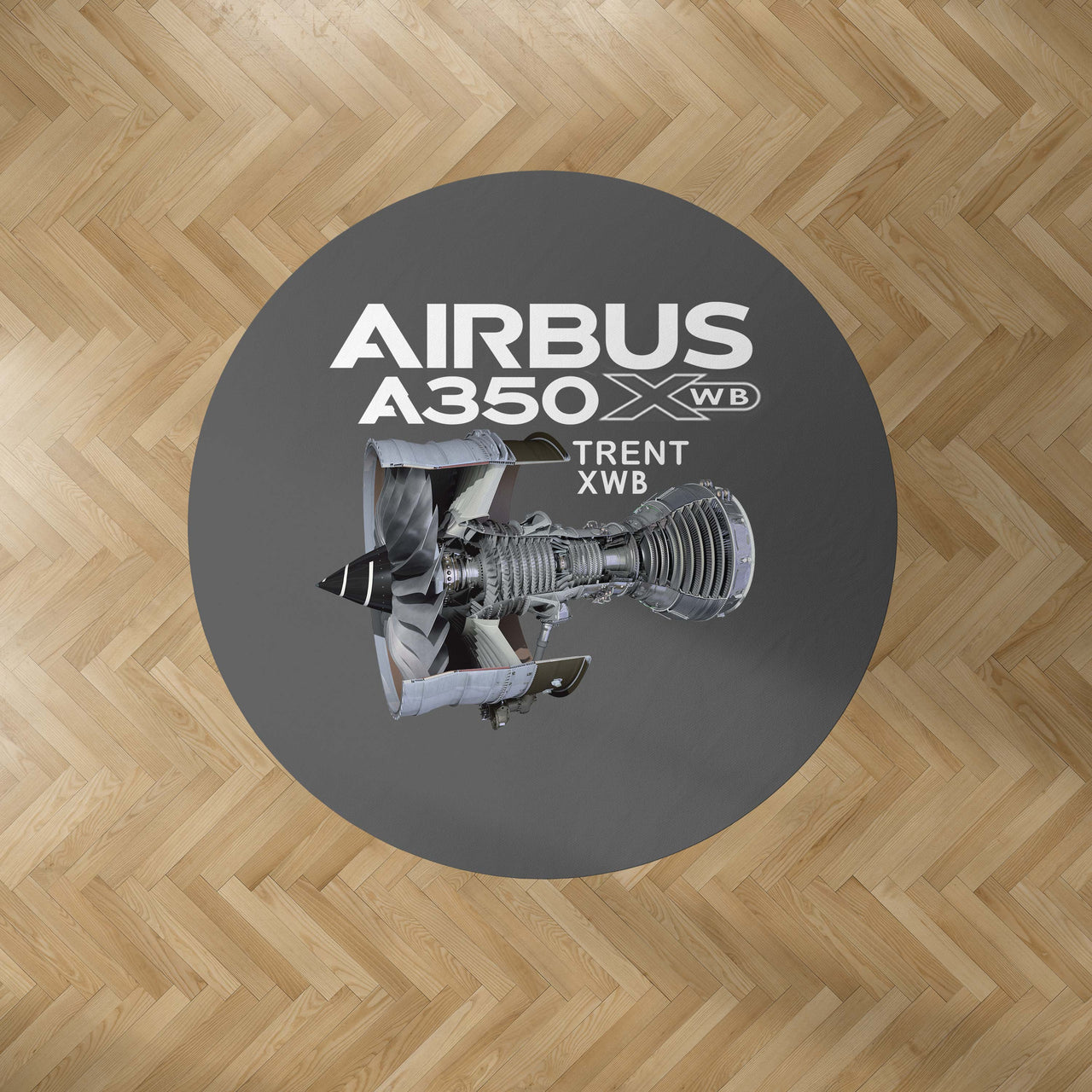 Airbus A350 & Trent Wxb Engine 7000 Designed Carpet & Floor Mats (Round)