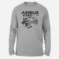 Thumbnail for Airbus A350 & Trent Wxb Engine Designed Long-Sleeve T-Shirts