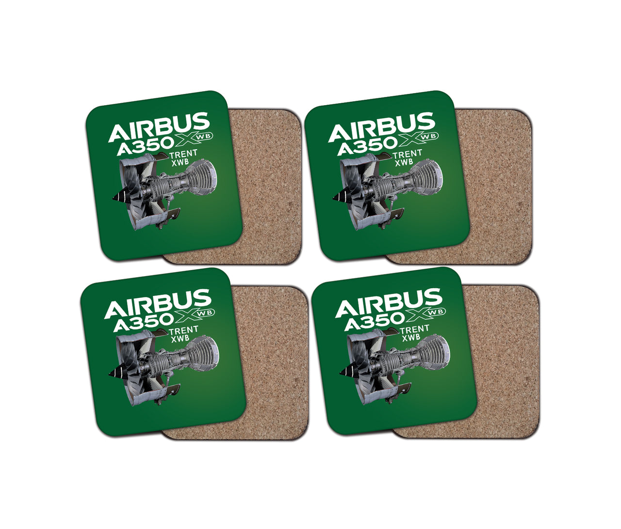 Airbus A350 & Trent Wxb Engine Designed Coasters