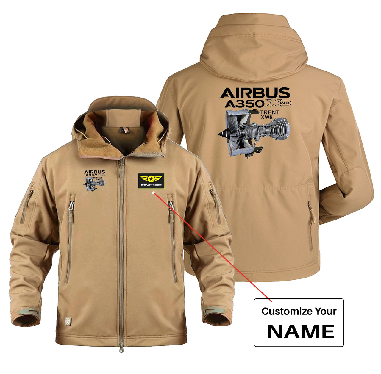 Airbus A350 & Trent Wxb Engine Designed Military Jackets (Customizable)