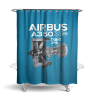 Thumbnail for Airbus A350 & Trent Wxb Engine Designed Shower Curtains