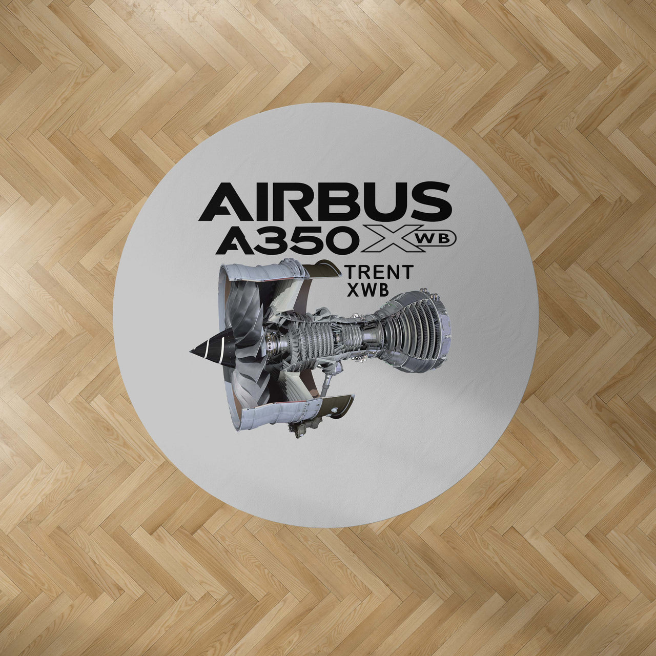 Airbus A350 & Trent Wxb Engine 7000 Designed Carpet & Floor Mats (Round)