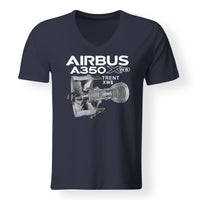 Thumbnail for Airbus A350 & Trent Wxb Engine Designed V-Neck T-Shirts