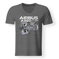 Thumbnail for Airbus A350 & Trent Wxb Engine Designed V-Neck T-Shirts