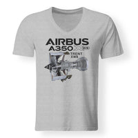 Thumbnail for Airbus A350 & Trent Wxb Engine Designed V-Neck T-Shirts