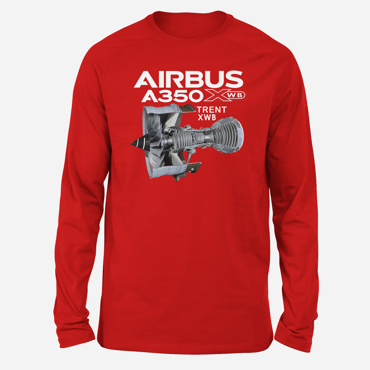 Airbus A350 & Trent Wxb Engine Designed Long-Sleeve T-Shirts