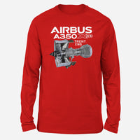 Thumbnail for Airbus A350 & Trent Wxb Engine Designed Long-Sleeve T-Shirts