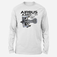 Thumbnail for Airbus A350 & Trent Wxb Engine Designed Long-Sleeve T-Shirts