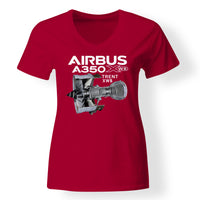Thumbnail for Airbus A350 & Trent Wxb Engine Designed V-Neck T-Shirts