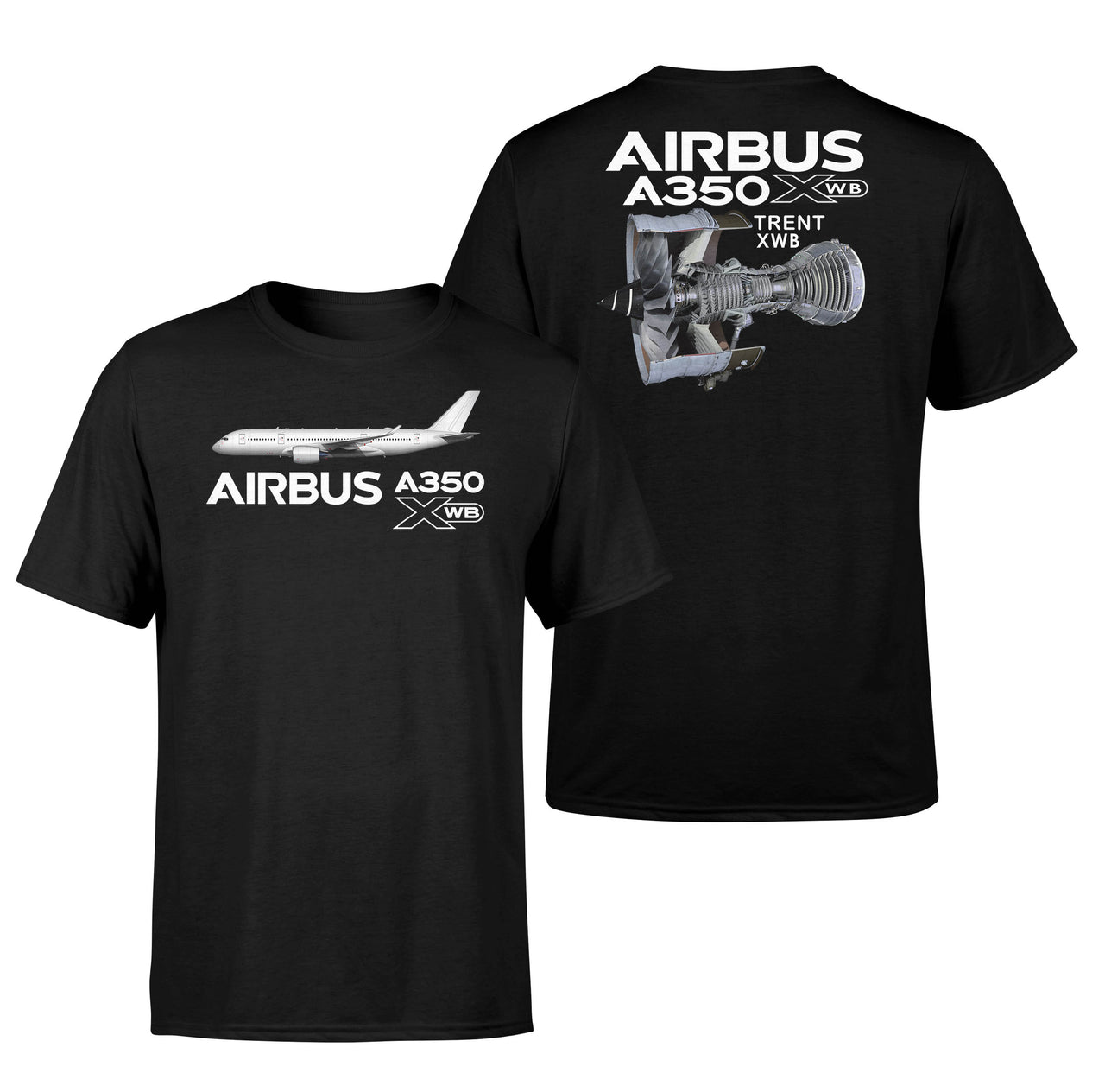 Airbus A350 & Trent WXB Engine Designed Double-Side T-Shirts
