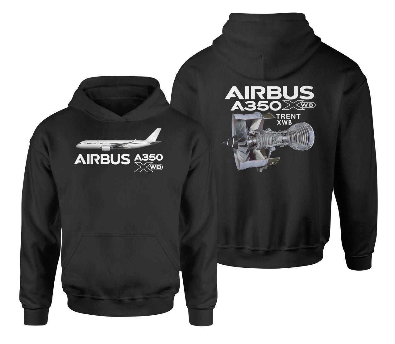 Airbus A350 & Trent XWB Engine Designed Double Side Hoodies