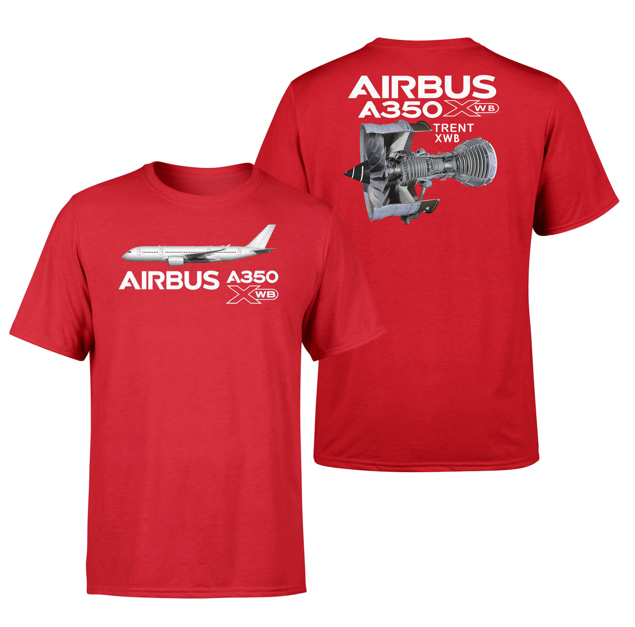 Airbus A350 & Trent WXB Engine Designed Double-Side T-Shirts