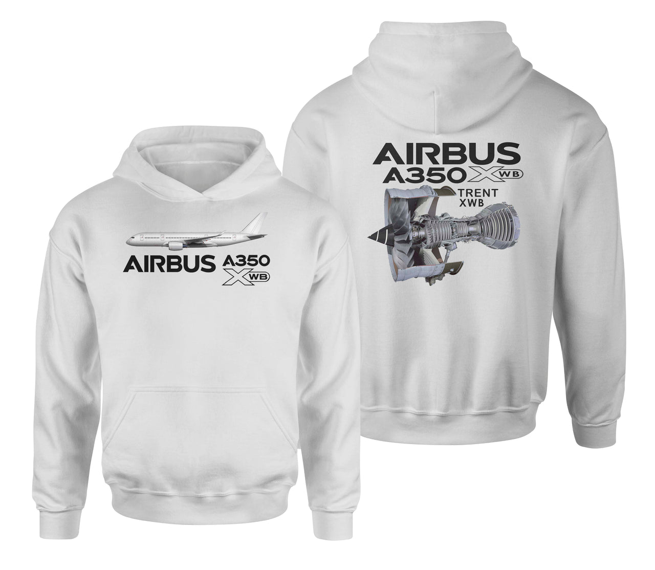 Airbus A350 & Trent XWB Engine Designed Double Side Hoodies