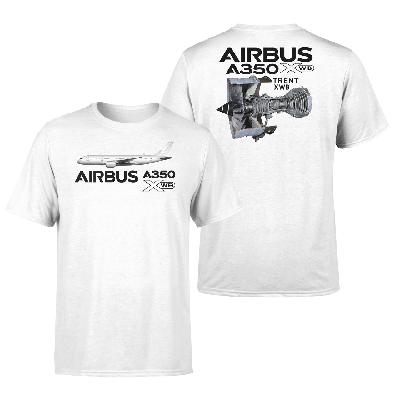 Airbus A350 & Trent WXB Engine Designed Double-Side T-Shirts