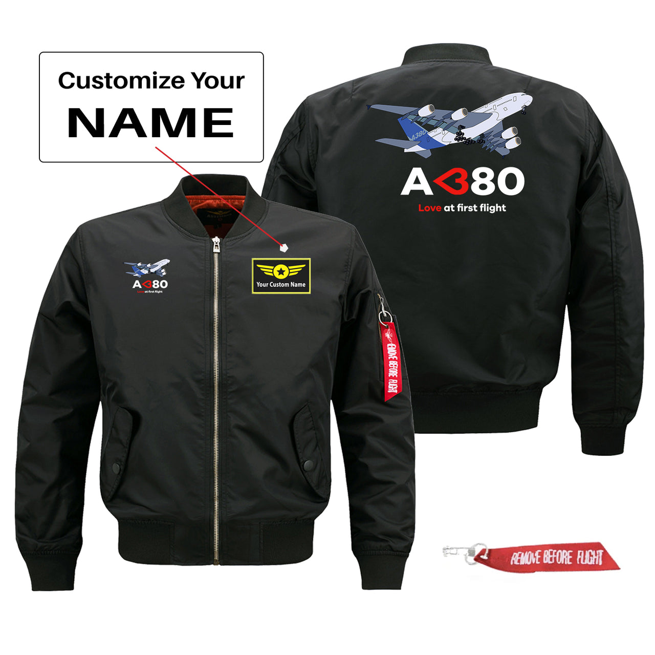 Airbus A380 Love at first flight Designed Pilot Jackets (Customizable)