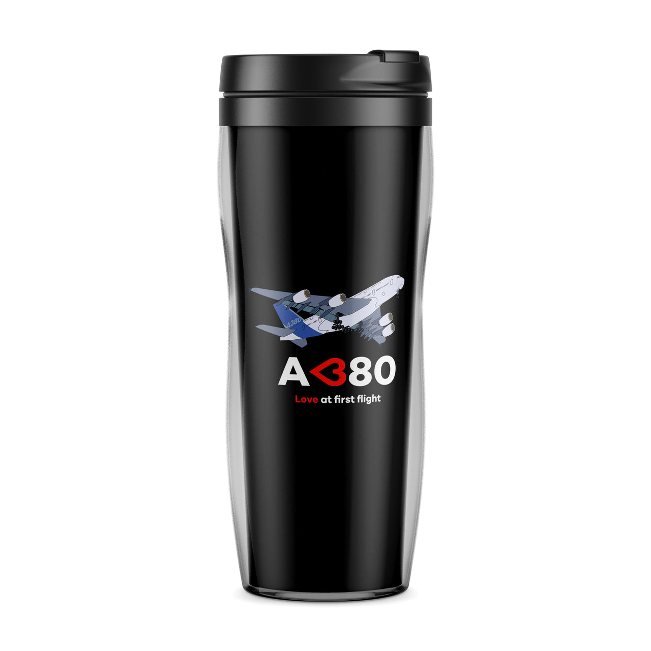 Airbus A380 Love at first flight Designed Plastic Travel Mugs