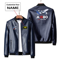 Thumbnail for Airbus A380 Love at first flight Designed PU Leather Jackets