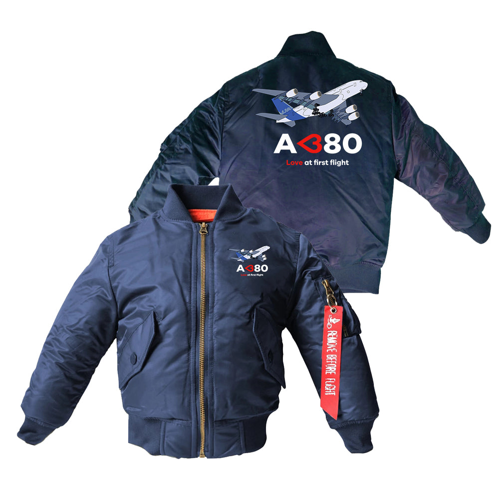 Airbus A380 Love at first flight Designed Children Bomber Jackets