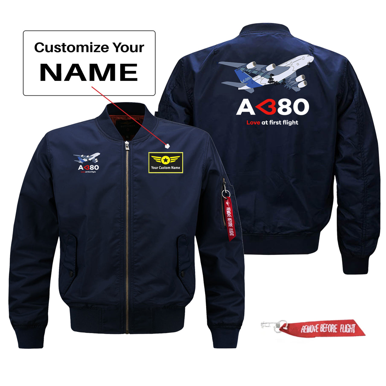 Airbus A380 Love at first flight Designed Pilot Jackets (Customizable)