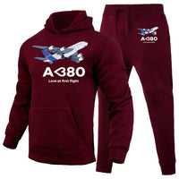 Thumbnail for Airbus A380 Love at first flight Designed Hoodies & Sweatpants Set