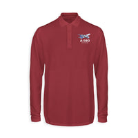 Thumbnail for Airbus A380 Love at first flight Designed Long Sleeve Polo T-Shirts